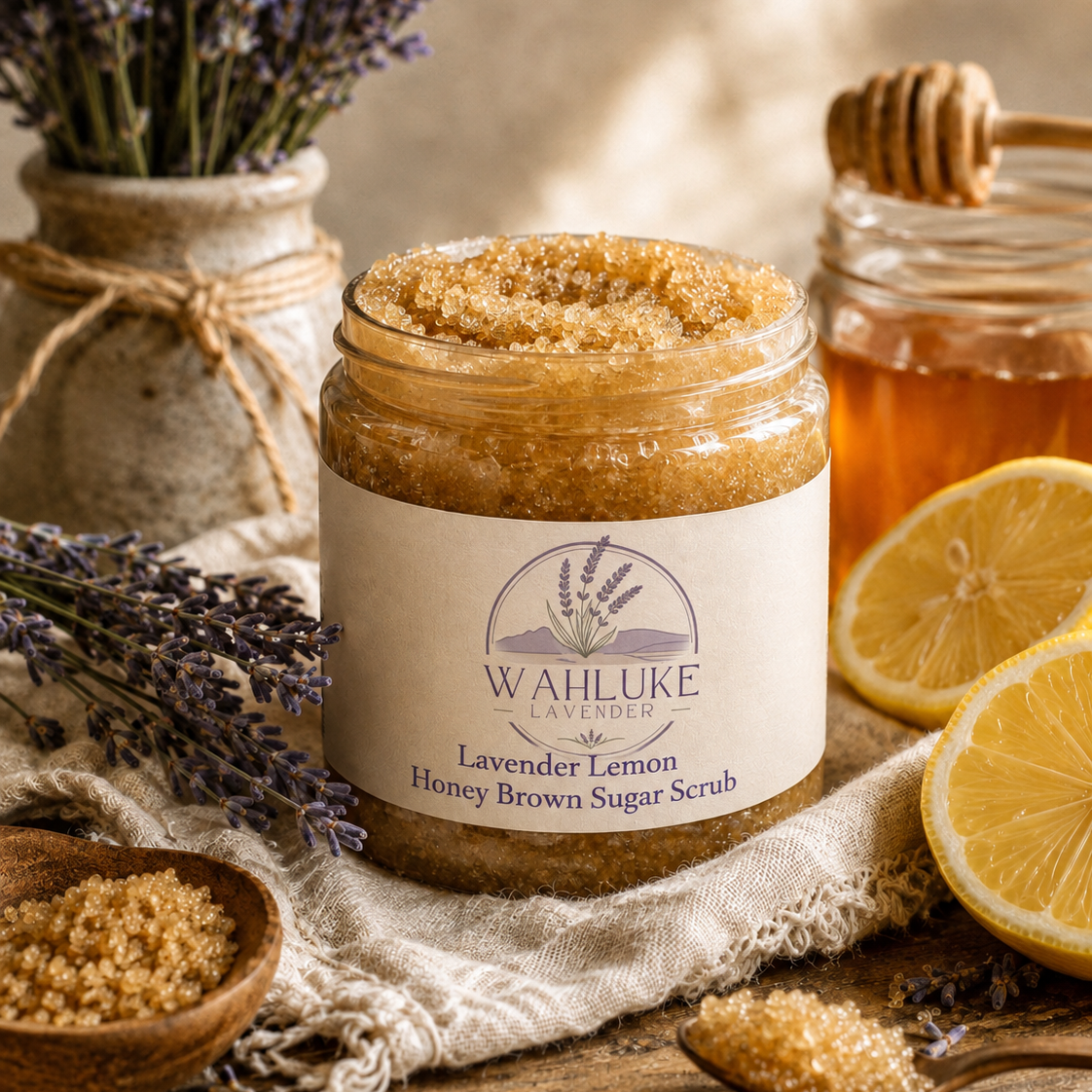 Lavender Lemon Honey Brown Sugar Scrub